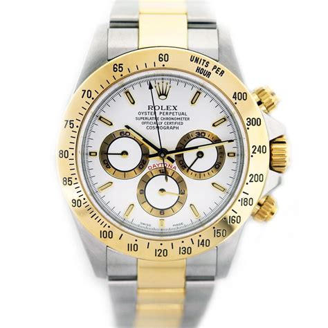 rolex daytona 2 tone white dial|Rolex daytona value chart.